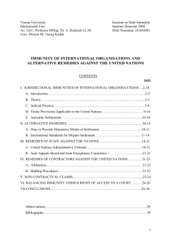 immunity of international organisations and alternative remedies