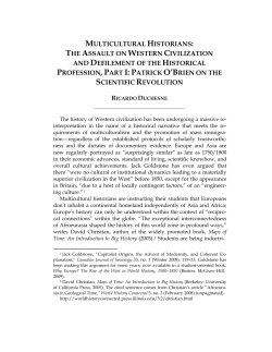 multicultural historians: the assault on western civilization and