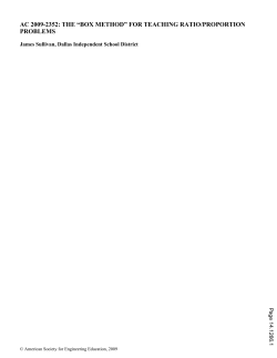 The &ldquo;Box Method&rdquo; For Teaching Ratio/Proportion Problems
