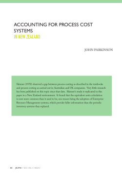 Parkinson, John --- "Accounting for Process Cost Systems in New