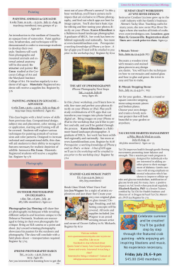 Class Schedule - Queen Anne`s County Arts Council