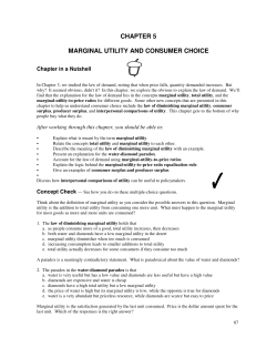 chapter 5 marginal utility and consumer choice