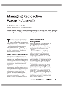 Managing Radioactive Waste in Australia
