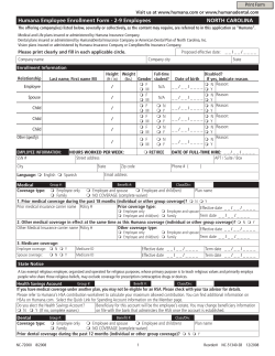 Humana Employee Enrollment Form - 2