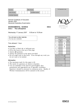 A-level Environmental Science Question paper Unit 2