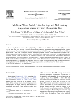 Medieval Warm Period, Little Ice Age and 20th century temperature