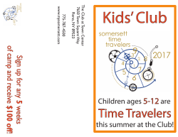 to view the Kids` Club Summer Camp Brochure.