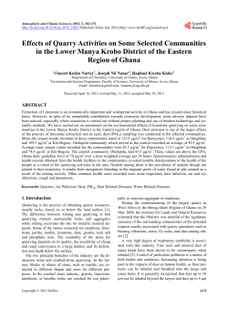 Effects of Quarry Activities on some Selected Communities in the