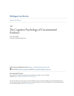 The Cognitive Psychology of Circumstantial Evidence