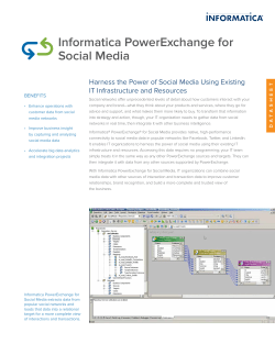 Informatica PowerExchange for Social Media