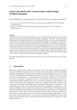 Large-scale biodiversity research in the southern taiga