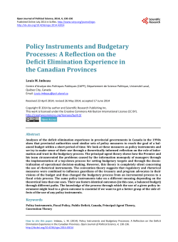 Policy Instruments and Budgetary Processes