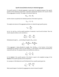 Specific Gravity (Relative Density) of a Blended Aggregate The