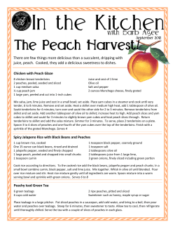 The Peach Harvest - The Bayview School of Cooking