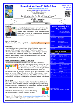Newsletter 20 May 2016 - Beswick Watton Primary