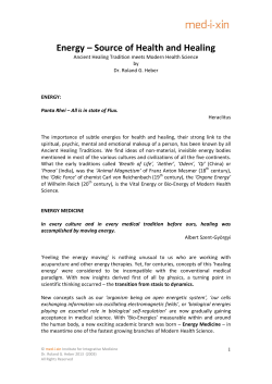 Energy &ndash; Source of Health and Healing - med-i-xin