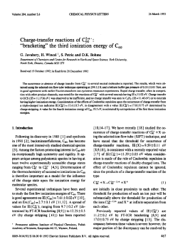 Charge-transfer reactions of Cg,+ ` : &ldquo;bracketing&rdquo; the third ionization