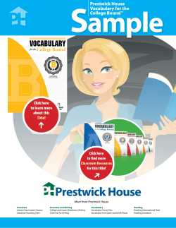 Prestwick House Vocabulary for the College Bound Sample Pages