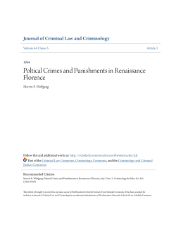 Poltical Crimes and Punishments in Renaissance Florence