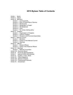 Bylaws - The Order of the Daughters of the King