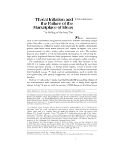 threat inflation - The Belfer Center for Science and International Affairs