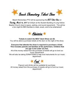 Beech Elementary Talent Show Admission Food