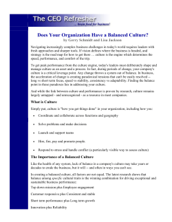 Does Your Organization Have a Balanced Culture?