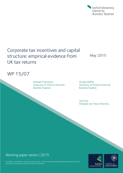 Corporate tax incentives and capital structure