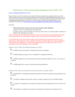 Final Exam for: IS-700.a National Incident Management System