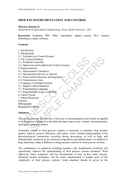 Process Instrumentation and Control