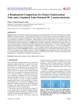 A Randomized Comparison of a Parker Endotracheal Tube and a