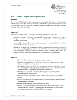 PDQ Tracker &ndash; High Level Requirements