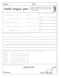 Prefix pre - Studyladder