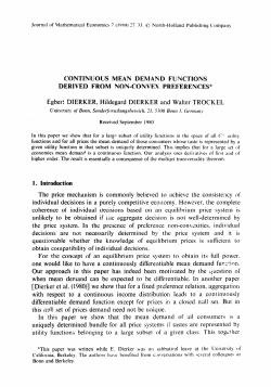 CONTINUOUS MEAN DEMAI\JD FUNCTIONS DERIVED FROM