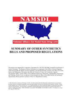 summary of other synthetics bills and proposed regulations
