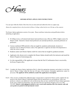 Honors Option Application