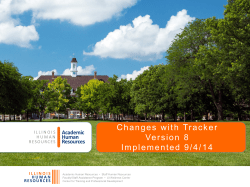 Changes with Tracker Version 8 Implemented 9/4/14