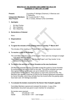 A Report on the Situation concerning Town Moorings in July 2008