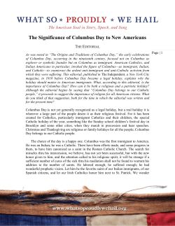 The Significance of Columbus Day to New Americans