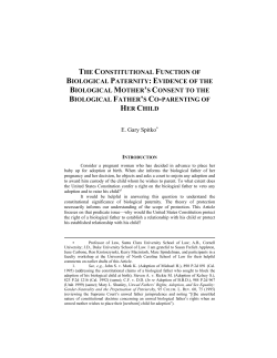 THE CONSTITUTIONAL FUNCTION OF BIOLOGICAL PATERNITY