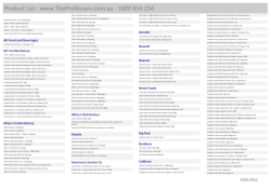 Product List - The Professors