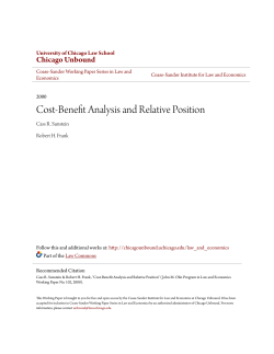 Cost-Benefit Analysis and Relative Position