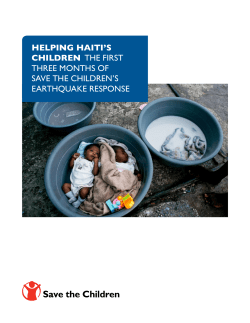 helping haiti`s children the first three months of save the children`s