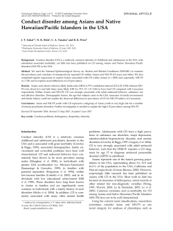 Conduct disorder among Asians and Native Hawaiian/Pacific