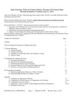Policy to Protect Children - Episcopal Diocese of El Camino Real