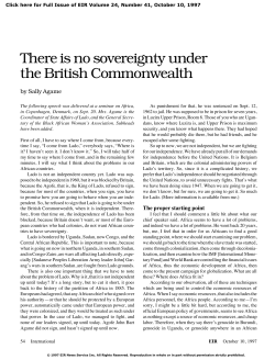 There is no sovereignty under the British Commonwealth