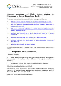 Common problems and Model Letters relating to Statements