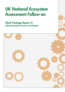 Cultural ecosystem services and indicators - UK NEA - UNEP-WCMC