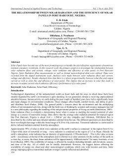 on the relationship between solar radiation and the efficiency of