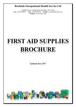 First Aid Supplies Catalogue - Rochdale Occupational Health Service
